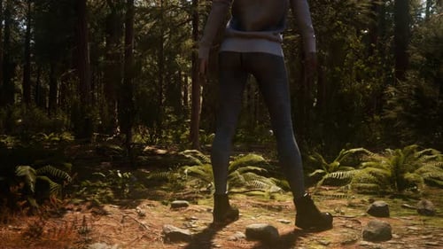 Woman in Yosimite National Park Near Sequoia