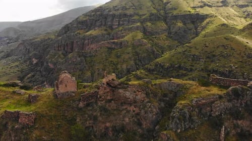 Tmogvi Fortress Chapel Ruins On Hilltop