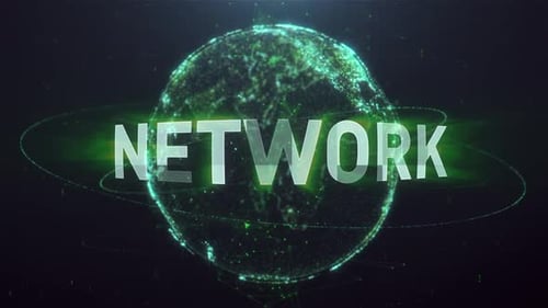 Digital Global Network Title Animation with Connected Earth