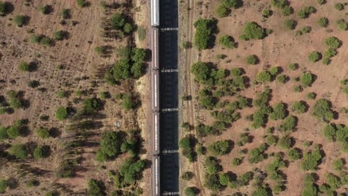 freight train transporting in the desert