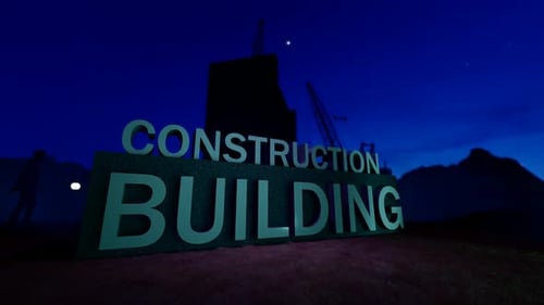 Building Construction Title at Night