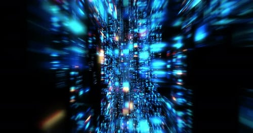 Futuristic Digital Data Tunnel Seamless Loop Background