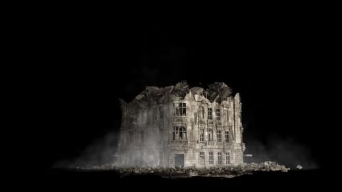 Casa derrumbada abandonada
