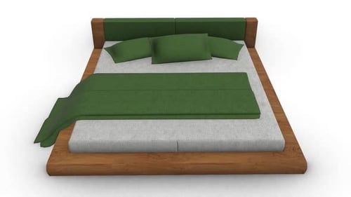 3D Animation of a Modern Bedroom Bed Assembly