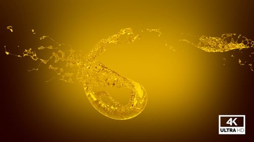 Dynamic Yellow Liquid Splash Fluid Animation
