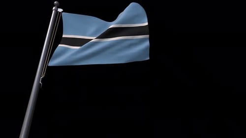 Flagge von Botswana mit Alphakanal 4K