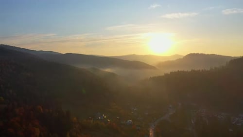 Aerial Drone Video Flying Over Carpathians Mountains, Ukraine, Europe