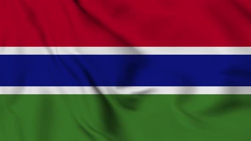 Waving Flag of The Gambia Realistic Animation