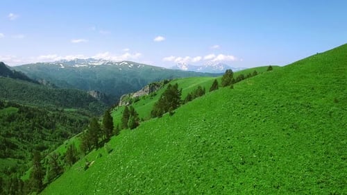 Green Mountain Landscape Aerial View in Daytime