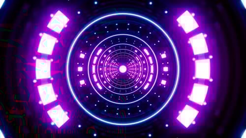 Neon Light Circular Passage