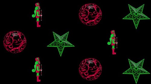 Festive Christmas Ornaments Rotating Pattern