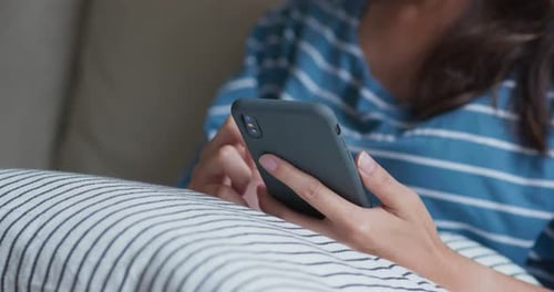 Close up of woman use of mobile phone