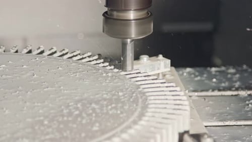 Machining process - CNC mill manufacturing an advanced metal part