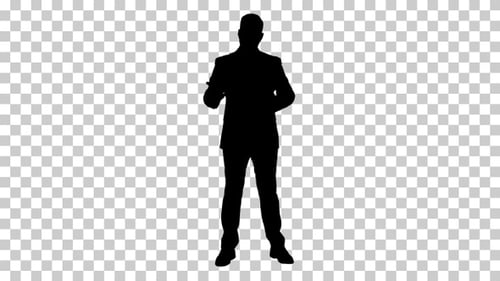 Silhouette businessman , Alpha Channel
