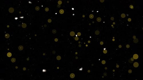 Abstract Falling Golden and White Particles Background