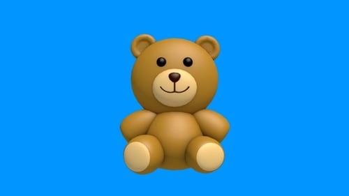 Cute 3D Teddy Bear Rotating Animation