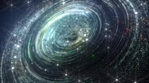 Fond de boucle de mouvement étoiles galaxie espace coloré