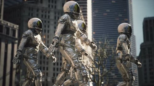 Astronauts On A Walk