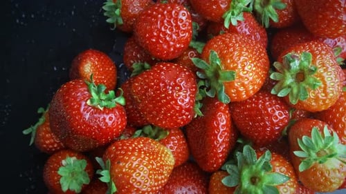 Strawberries on a Black Background