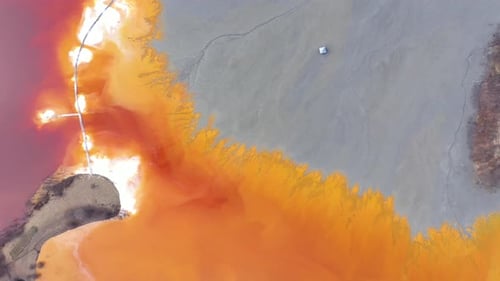 Aerial View of Vivid Colors in Water