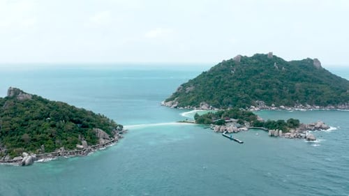 Aerial View of Koh Nang Yuan in Koh Tao Samui Province Thailand South East Asia