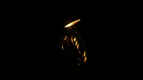 Shining Gold Trumpet Rotating Animation