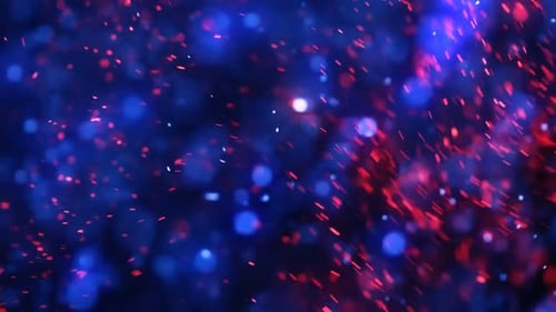 Particles Moving in Dark Background