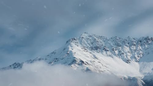 Epic snowy mountain peak