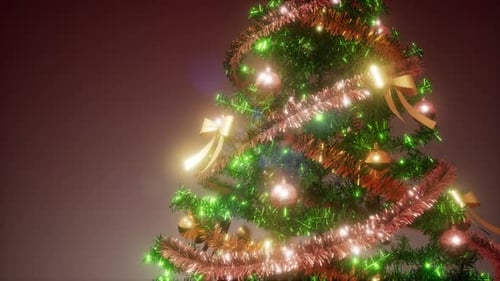 Animated Christmas Tree with Festive Lights and Ornaments