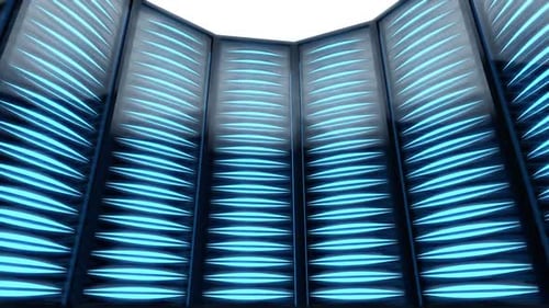 Animación de servidores de centros de datos futuristas en la matriz circular. Se puede conectar en bucle.
HD
