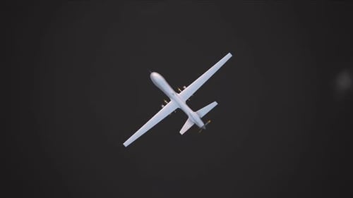 Realistic 3D Animation of Military Drone Flying in Sky