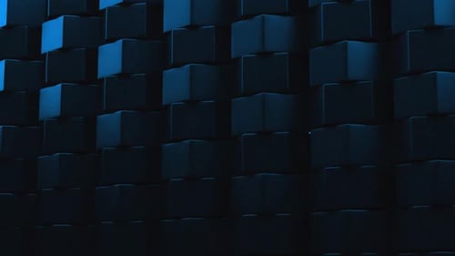 Abstract Geometric Dark Cubes Pulsing Wall Animation Background