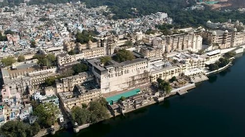 Aerial View of Udaipur City Palace in India