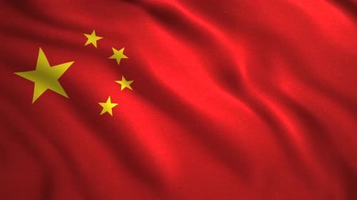 Realistic Chinese Flag Waving Seamless Loop