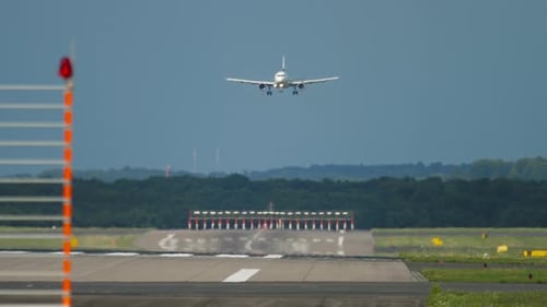 Frontal View of Plane Landing