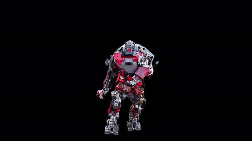 3D Animated Futuristic Robot Standing and Posing