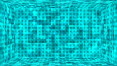 Glowing Geometric Grid Tunnel Loop Background Animation
