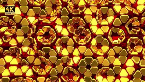 Goldene und rote Platten 4K