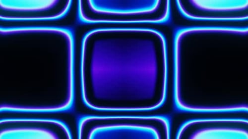 Coloured Blue and Purple Neon Cubes Changing Scale Vj Loop Animation