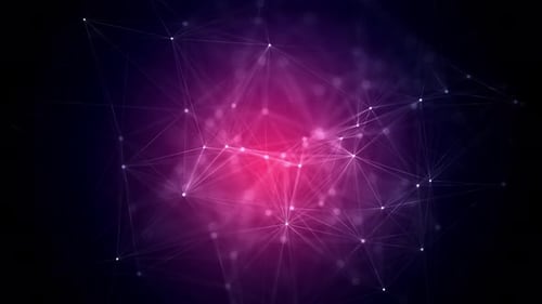 Abstract Network Connection Background Animation with Pink Glow