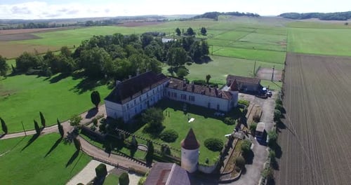 Aerial view of Bourbet Castle, France
