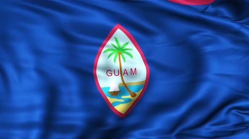 Waving Flag of Guam with Realistic Fabric Animation