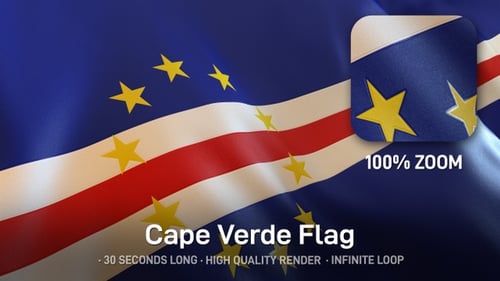 Waving Cape Verde Flag Animated National Symbol Loop