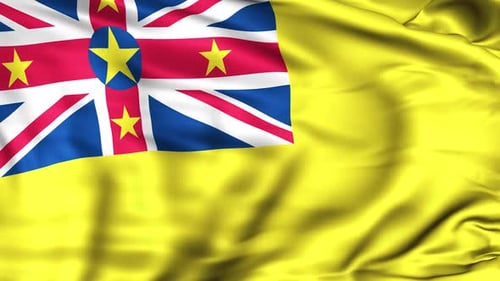 Niue National Flag Waving Animation