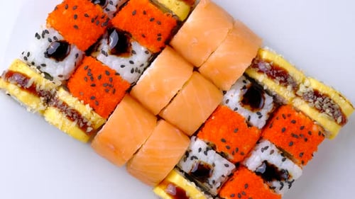 Sushi Rotating Close Up