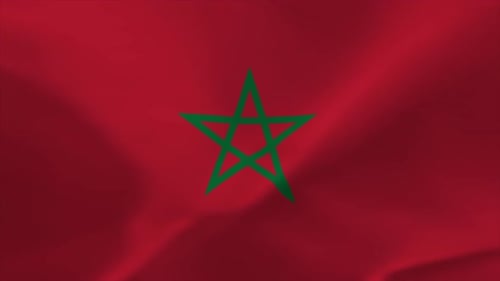 Waving Flag of Morocco Seamless Loop Animation