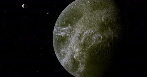 Satellit Dione im Weltraum