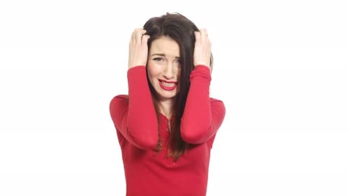 Emotionally Stressed Disappointed Woman in Depression