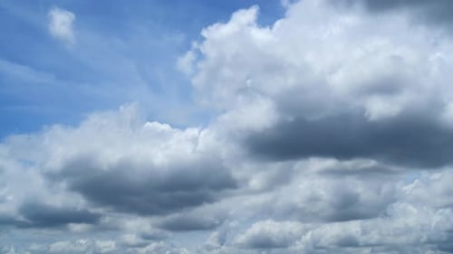Blue sky with fluffy cloud time lapse on a sunny day 4k footage.