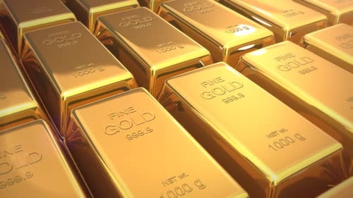 Shining Gold Bars Animation for Finance and Corporate Projects